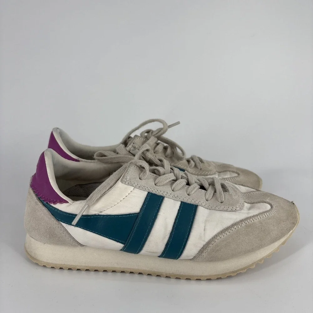 Gola Boston 78 Retro Running Sneakers Women's 8 White Teal Purple Trainers